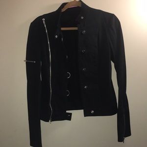 Black militant buckle snap jacket